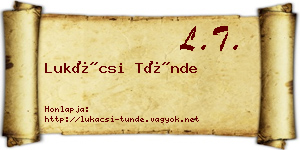 Lukácsi Tünde névjegykártya